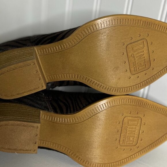 Dingo Hairy Up Genuine Calf Hair Western Boot Brown Zebra size 8 - Picture 8 of 8